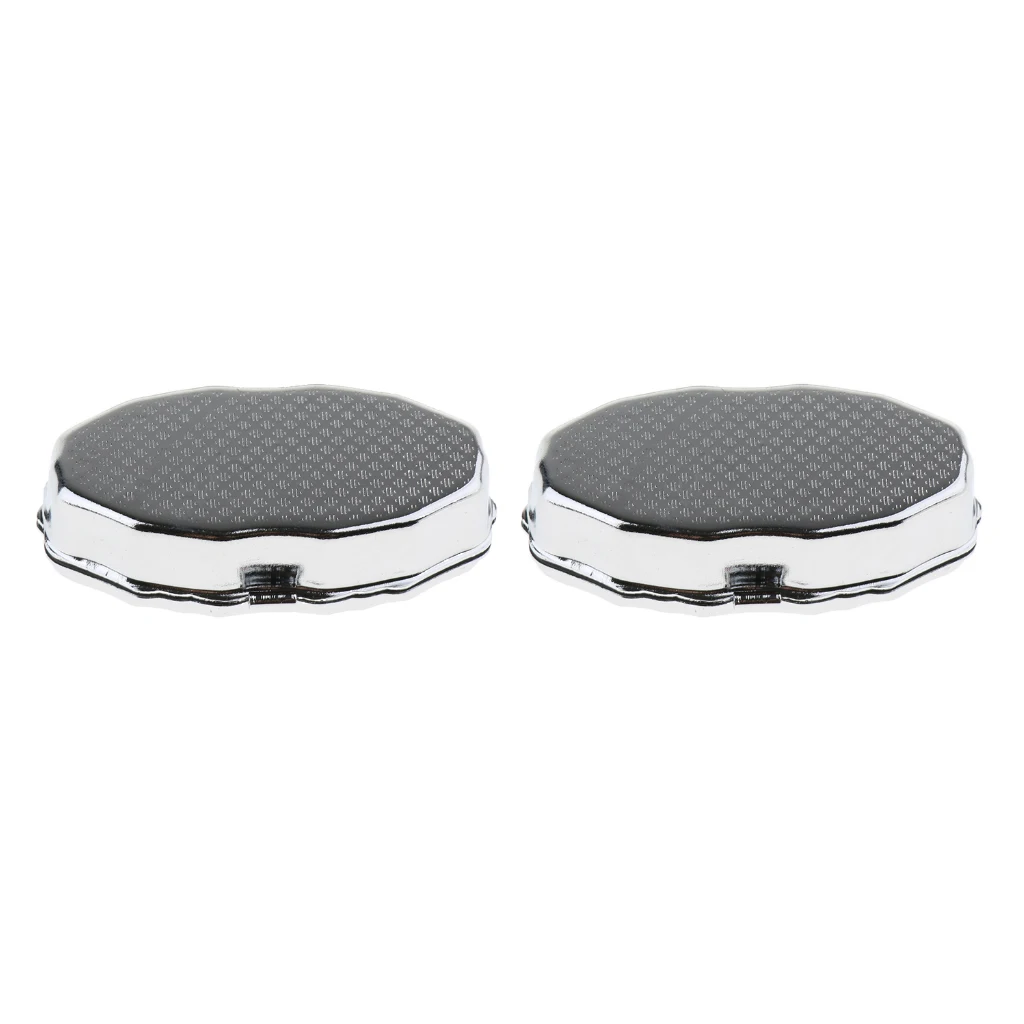 2pcs Metal Pill Box Holder Rectangle Medicine Vitamin Organizer Pill case for Purse Pocket (2 Compartments)