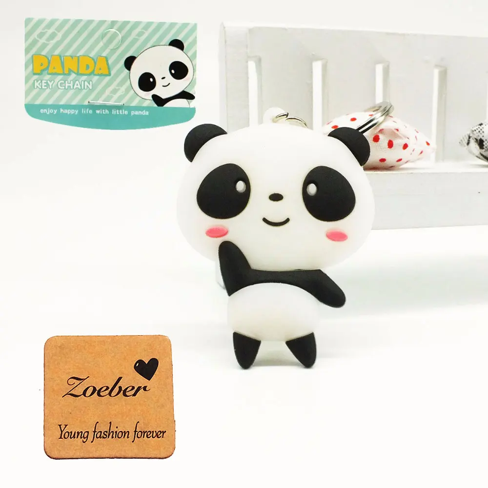 Wholesale Panda Keychains Kung Fu Cute Anime Cat Bear Cartoon Face