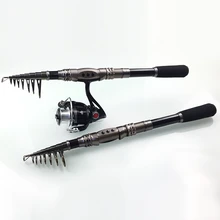 Lumiparty Telescopic Fishing Rod Saltwater Travel Spinning Fishing Rods Poles Retractable Fishing Pole Rods