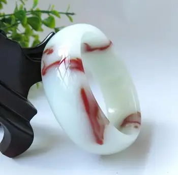

Natural Xinjiang Jinsi Jade Chicken Blood Flower Gobi Jade Bracelet qb12