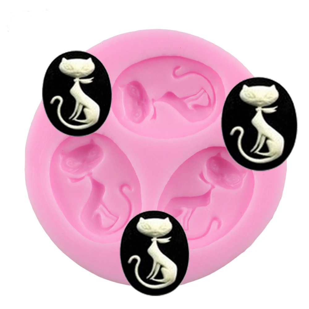 

1Pcs Cat Silcone Molds Gumpaste Chocolate Candy Clay Resin Mold Fondant Cake Decorating Tools Kitchen Baking Molds F539
