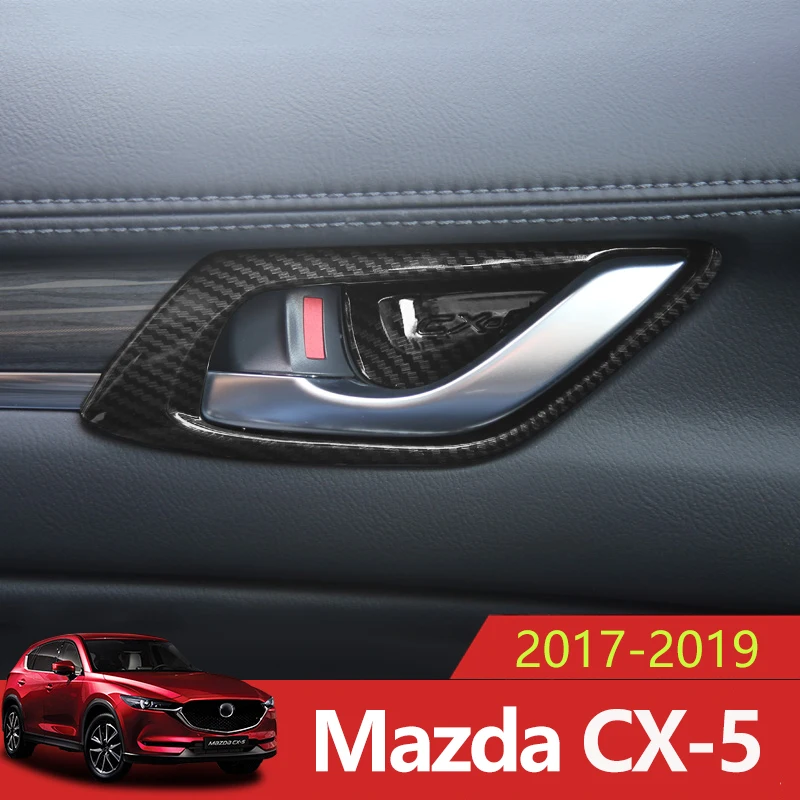 

Carbon fiber Car Styling Inner Door Handle Bowl Cover Trim Protector Sticker For Mazda CX-5 CX5 CX 5 2017 2018 2019 Accessories