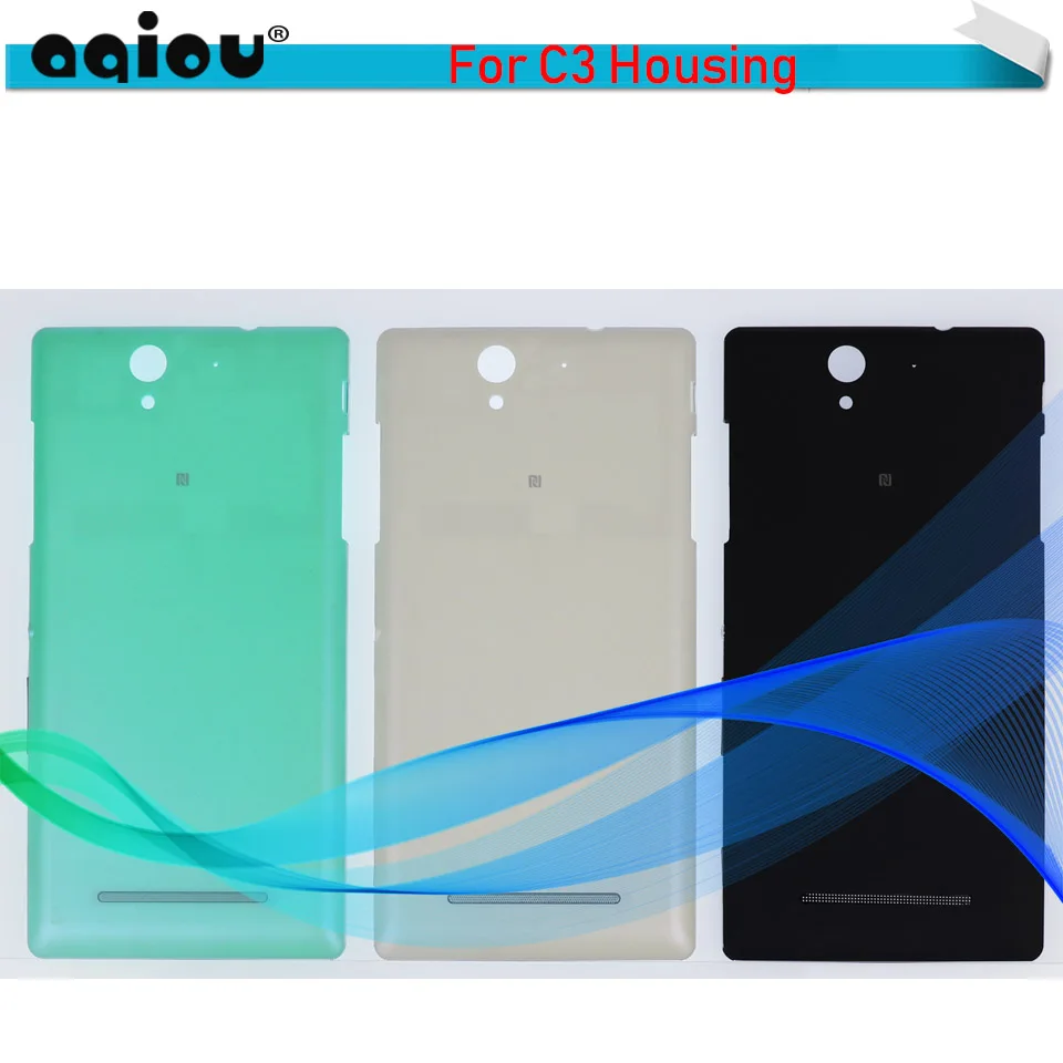 

Black and white color Rear Battery door housing for Sony Xperia C3 S55T S55U D2533 back cover case with Power button