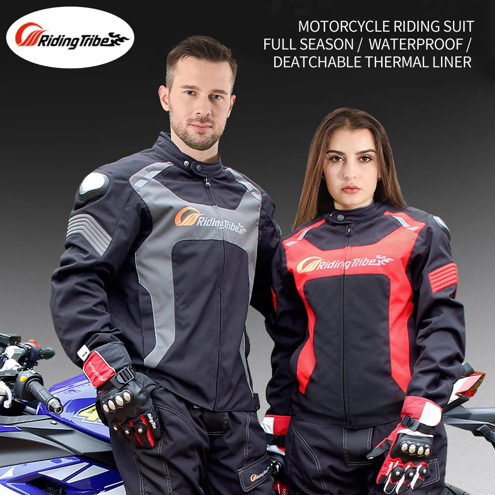 

Riding Tribe Motorcycle Jacket Pants Waterproof Summer Winter Couple Protective Suit Moto Rider Body Armor Safety Clothing JK-56