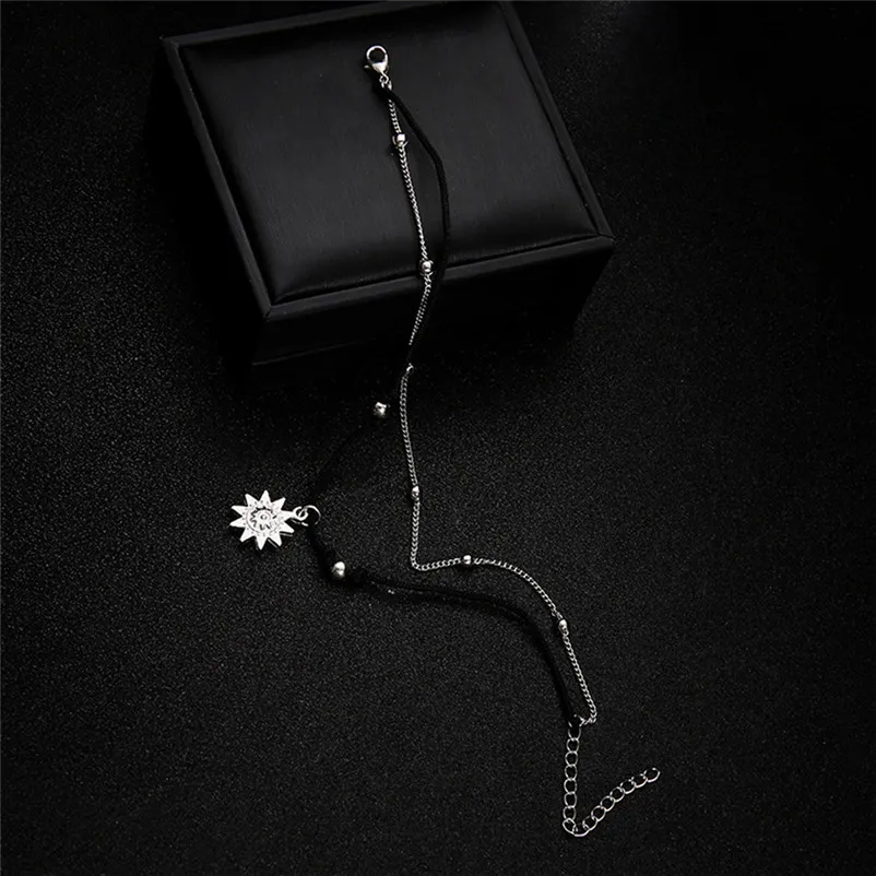 NEW Beads anklets for women Ankle Bracelet Double Chain Sun Anklet Jewelry Beach Section Sandals Pulseras Tobilleras Y17#N (1)