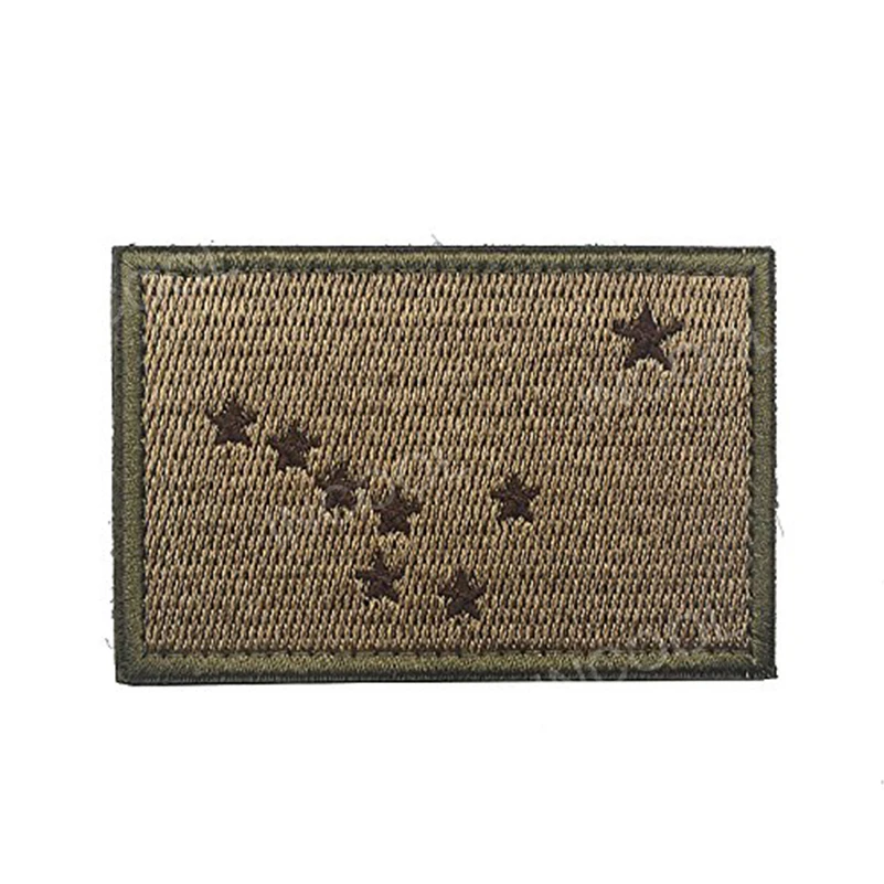 

3D USA American Alaska State Flag Embroidery Patch Hook & Loop Morale Patches Tactical Emblem Badge Appliques Embroidered Badges