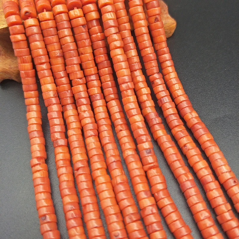 Shuangsheng натуральные коралловые бусины сардины 2*4 оранжевый красный итальянский Коралл DIY Изготовление ювелирных изделий передовые коралловые бусины натурального цвета