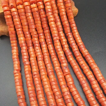 

Shuangsheng 2019 natural sardine coral beads 2*4 orange red Italian coral DIY jewelry making advanced natural color coral beads