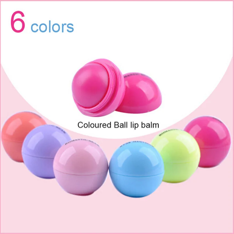 

NEW 6 Colors Round Ball Smooth lip balm Fruit Flavor Lip Care Smackers Organic Natural Plant Moisturizing Lipstick Makeup Set