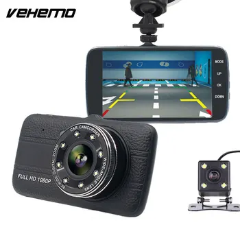 

Vehemo Car DVR Camera Rearview Mirror Digital Video Recorder Auto Camcorder Dash Cam FHD 1080P Night Vision dual len Registrator