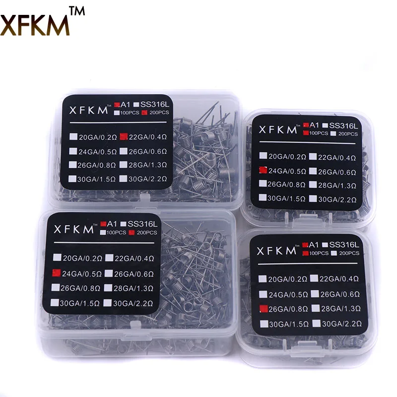 XFKM 100/200 шт. электронная Сигарета rda атомайзер фитиль катушка предварительно