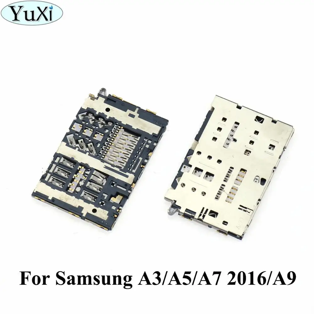 

YuXi SIM Card Reader Slot tray Holder Connector for samsung Galaxy A3 A5 A7 2017 A320 A320F A520 A520F A720 A720F A9 socket plug