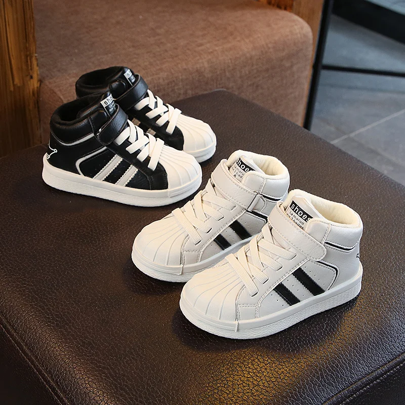 

Children Boots Winter Shell Casual Shoes Soft Rubber Soft Bottom Non-slip Hook&loop Casual Warm Unisex Cotton Shoes Kids Boots
