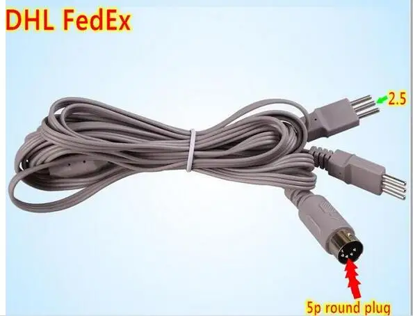 5 core round socket Connecting wire cable (2m) with 3 pins electrode water heating pads for therapy Therapeutic Apparatus |