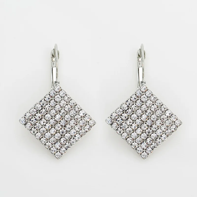 

2018 New Fashion Earrings Crystal Earrings Geometric Jewelry Pop Earrings Wedding Ceremony Jewelry Women