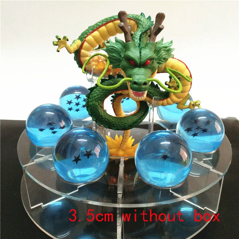 Dragon ball Z фигурка Shenron Shenlong Dragon ball фигурки дракона+ 7 хрустальных Драконовых шаров 4,2 см+ 1 полка brinquedos - Цвет: 3.5cm opp blue