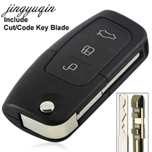 Jingyuqin для Ford Focus 2 Mondeo C S Max Galaxy Fiesta автомобильный Fob TRANSIT включает в себя режущий копирующий ключ