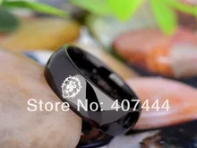 Envío Gratis EE.UU. REINO UNIDO Canadá Rusia Brasil Ventas Calientes 8 MM world of warcraft alianza el señor tungsten carburo de boda negro anillo
