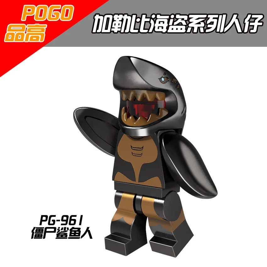 

PG961 Legoing Pirates of the Caribbean Ghost Zombie Shark Man Figures Blocks Toys for Children Compatible Legoings Super Heroes