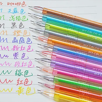 

12 Pcs/lot New Cute Small Fresh Candy Color Diamond Color Gel Pen Creative Gift School Supplies Colored Gel Pens 6533