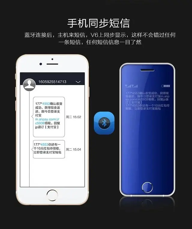 ULCOOL V6 Phone With Super Mini Ultrathin Card Luxury MP3 Bluetooth 1.67