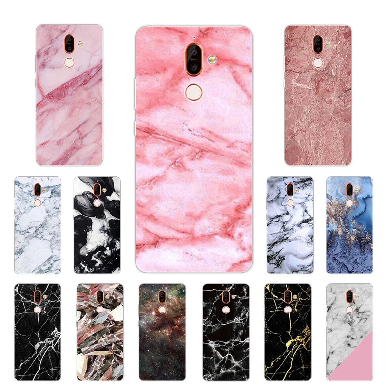 Mobile Phone Protector for Nokia 7 Plus TA-1046 Transparent TPU Case plus Fashion Printing Flexible Silicone Cover |