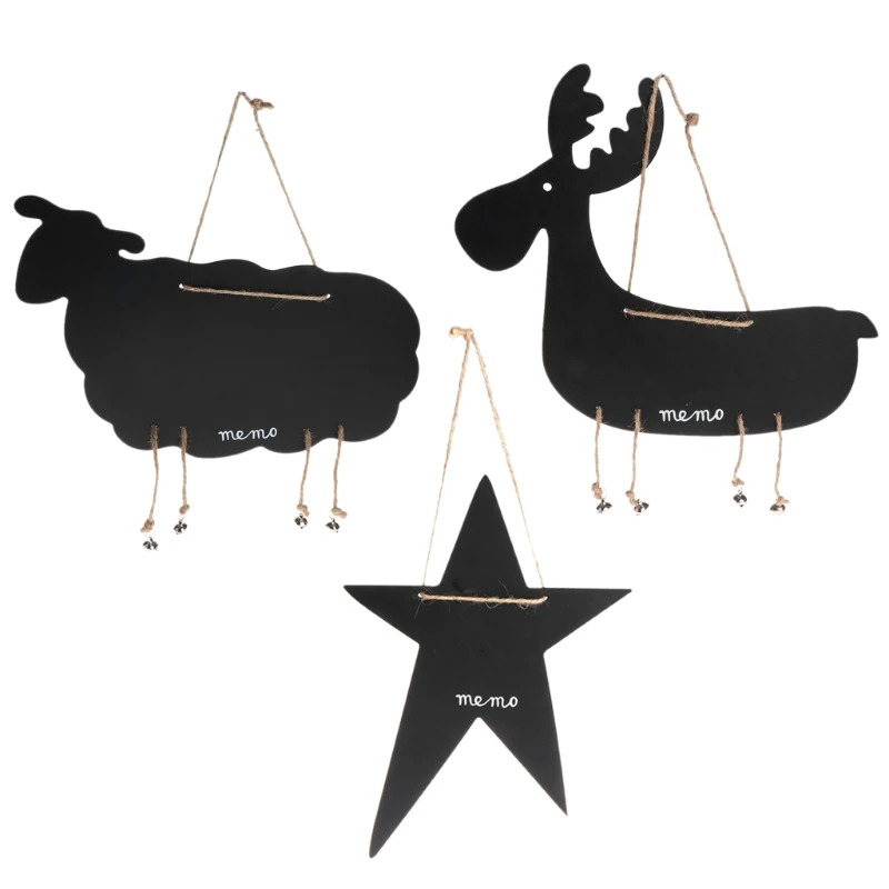 

Wooden Hanging Double Sided Blackboard Erasable Chalkboard Memo Board Wall Decor