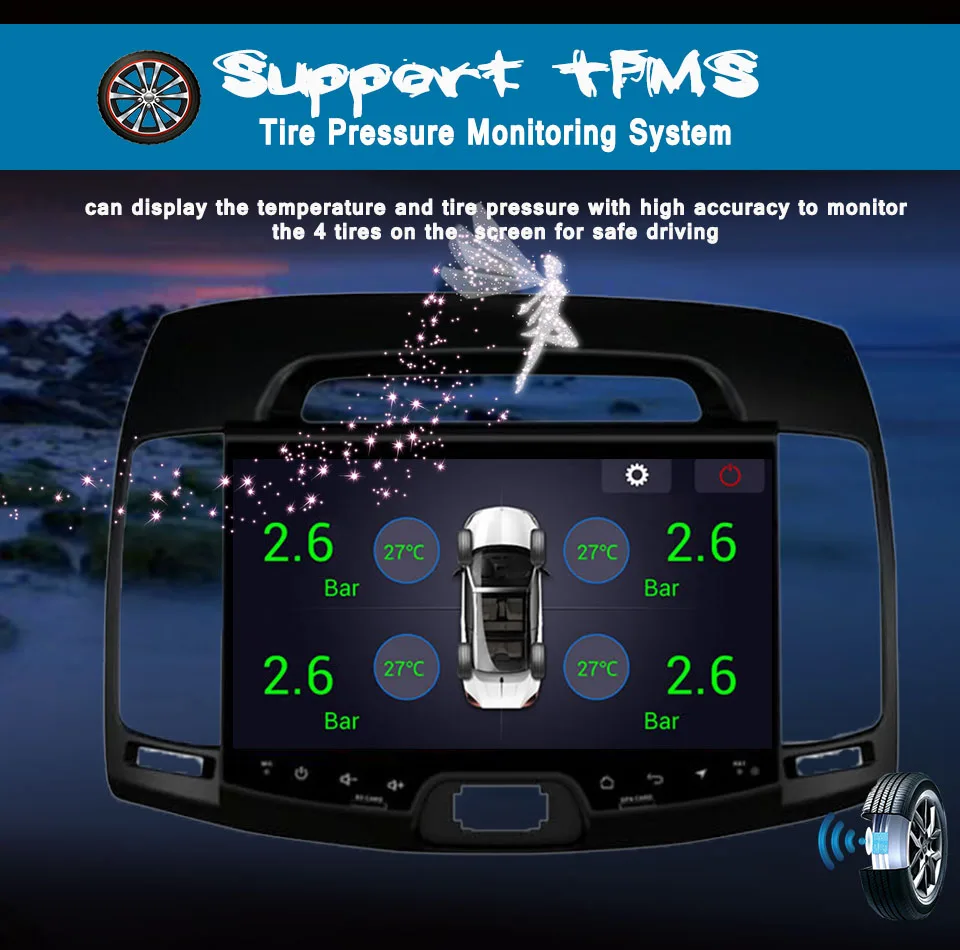 Sale Octa Core Android 9.0 4GB ram+64GB rom car dvd player for hyundai elantra 2007-2011 multimedia radio gps tape recorder Head Unit 15