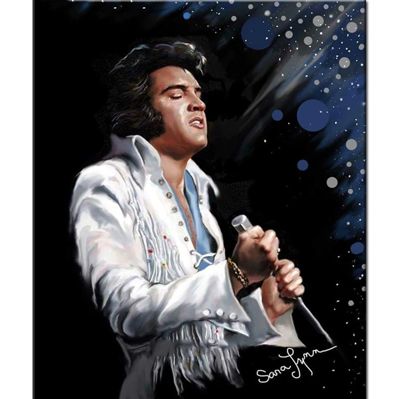 

Diy 5D Diamond Painting Cross Stitch Elvis Presley Full Diamond Mosaic Kits Home Decor Square Diamond Embroidery