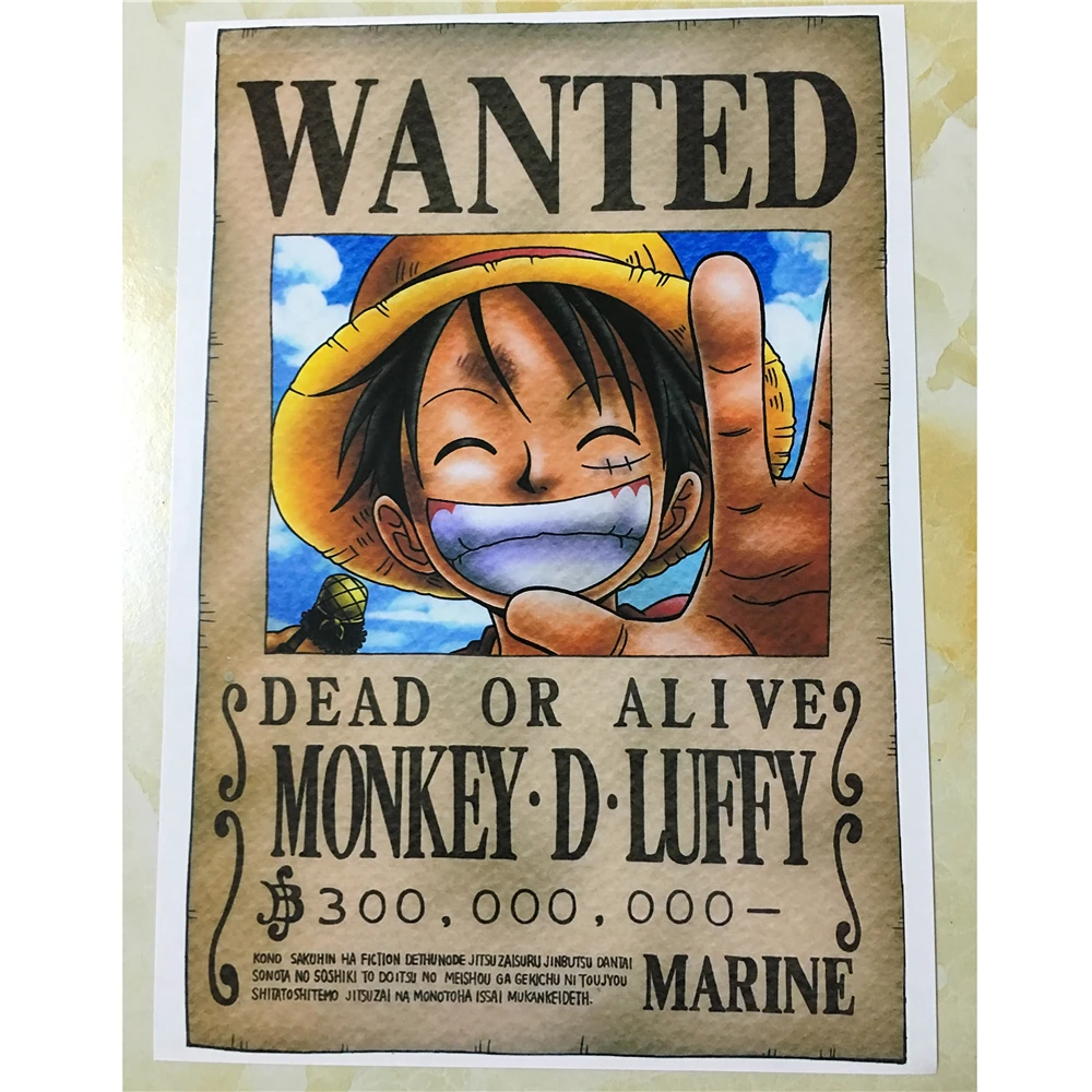 Сдельные постеры Luffy Wanted настенные наклейки белая бумага с покрытием высокое разрешение домашнее украшение домашний арт бренд AN2