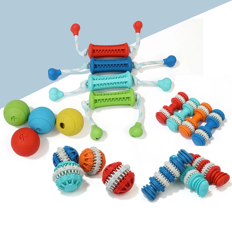 

Dumbbell Pet Dog Interactive Toys Tooth stick Dog Toy Clean tooth ball Toys For Dogs Slow food ball Rope knot toy For Large Dogs