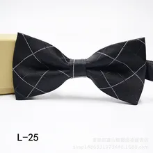 Однотонный Модный черный галстук-бабочка Жених мужской клетчатый галстук Gravata мужской свадебный бизнес темно-синий бабочка свадебные галстуки-бабочки