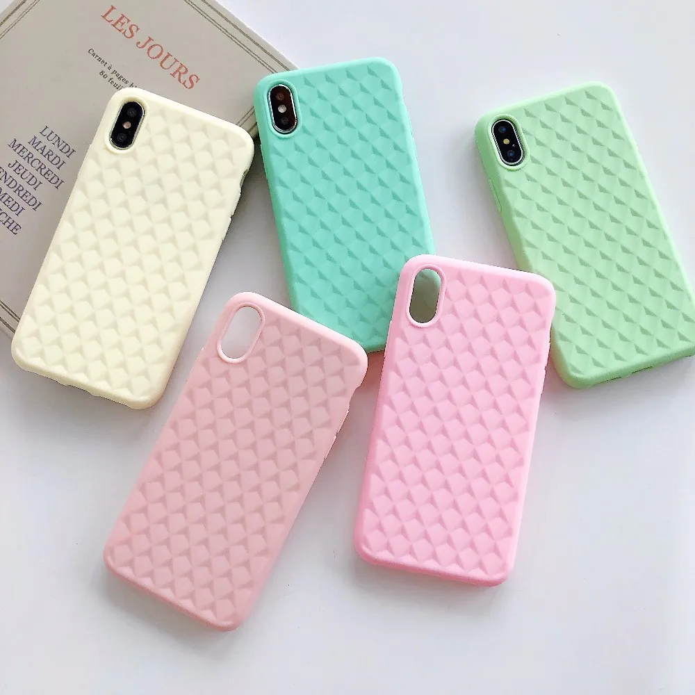 

Silicone Case Solid Color Cute Plain Candy Cover Phone Case For iPhone 8 7 Plus 10 X XR XS MAX Back Protect Soft TPU