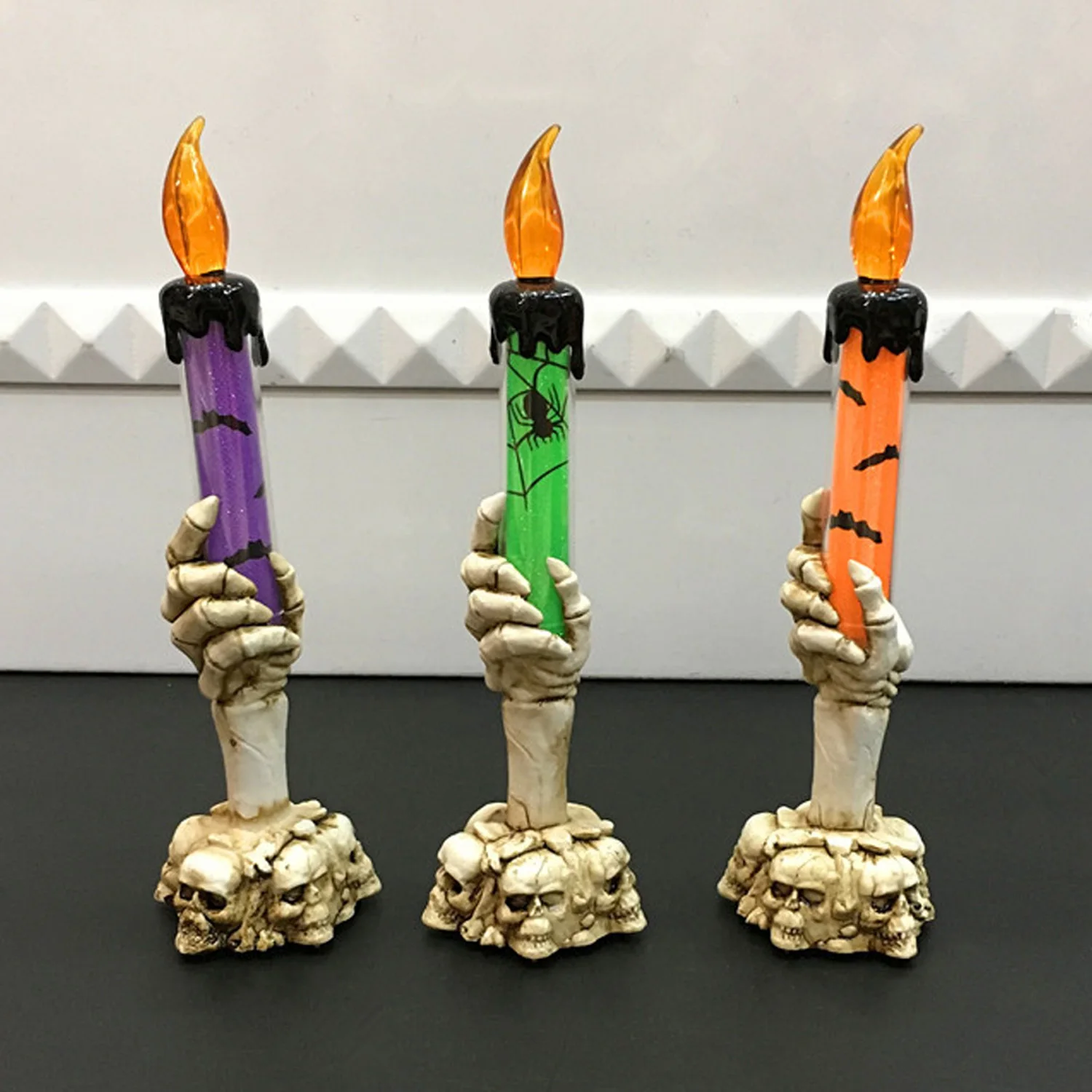 

Behogar LED Skeleton Ghost Hand Candle Lamp Light for Halloween Festival Celebration Christmas Holidays Haunted House