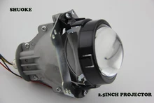 Freeshipping 2.5 Inch Car LED Double Projector Lens High/Low Beam LED Headlight Lens 2800 LM With One Pair Ballast