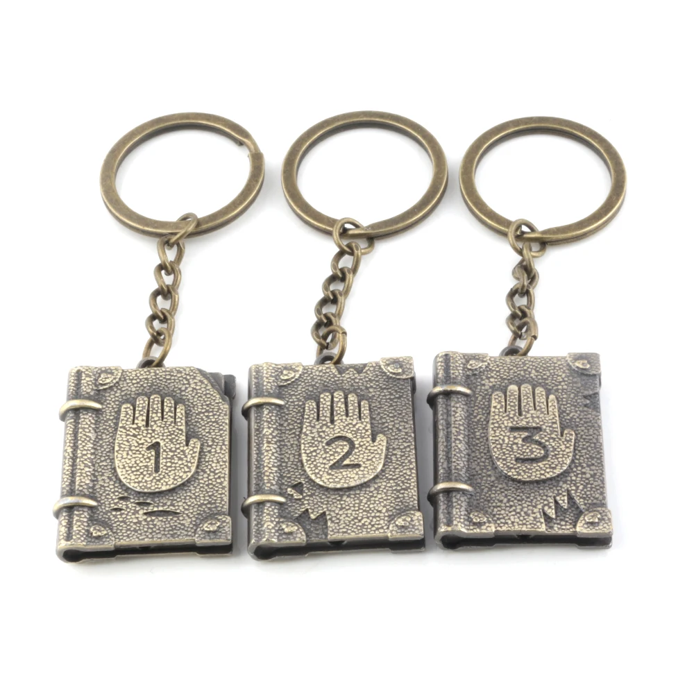 

2018 Anime Gravity Falls Bill Cipher Boss Journal 3 Diepsloot diary Keychain High Quality keychains For Men Car Keyring