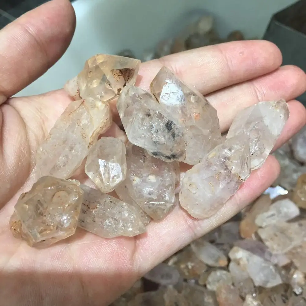 

10pcs Natural Tibetan Unique skeletal QUARTZ Crystal Double Point Original Stone Mineral Specimens wicca Healing