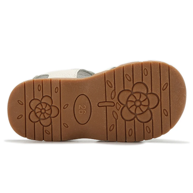 New Summer Children Sandals for Girls Genuine Leather Bowtie Princess Shoes Kids Beach Sandals Baby Toddler Shoes White