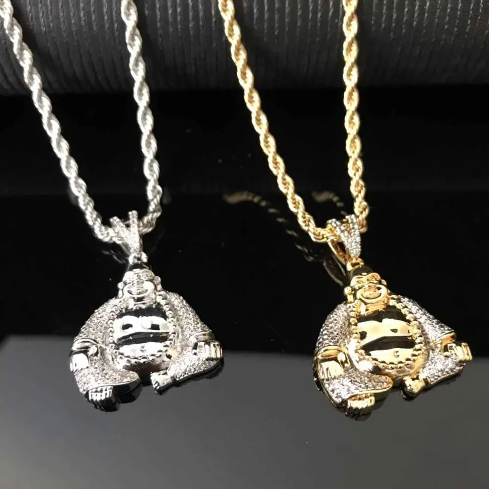 

Wholesale jewelry hiphop buddha pendant