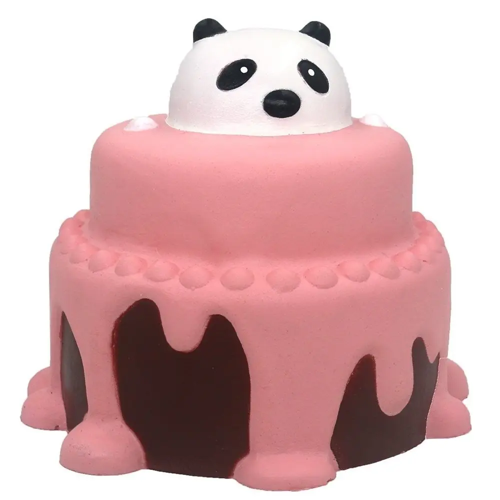 Squishies Kawaii الباندا كعكة اسفنجي بطيئة ارتفاع لينة ضغط محشوة لعب الاطفال أحزمة هاتف المحمول مضحك ضغط الإفراج هدية