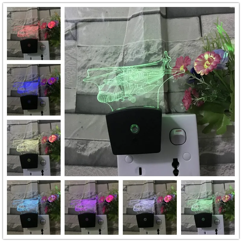

2018 Fashion 3D Lamp Button Colorful LED Night Light Transparent Acrylic Light LED Creative styles Home Night light