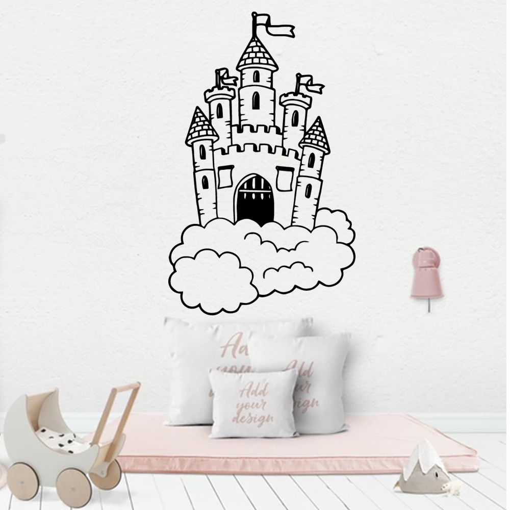 

Wall Decal castle Wall Sticker Self Adhesive Vinyl Waterproof Wall Art Decal Vinyl Mural Wallpaper Decal Creative Stickers