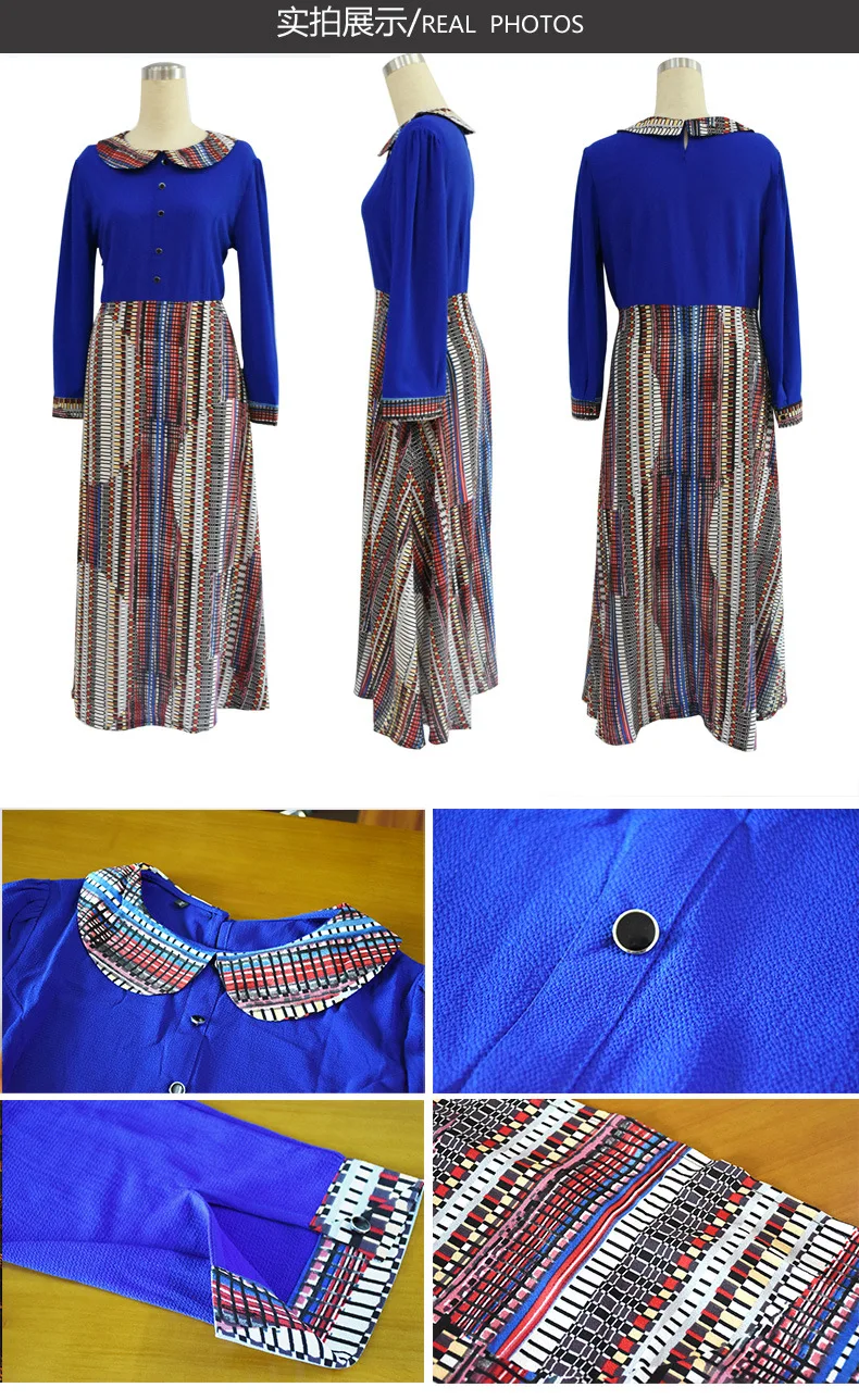 Мусульманский Абая принт Макси платье кардиган длинный халат платья большого размера полная длина свободная туника Jalabiya Ближний Восток