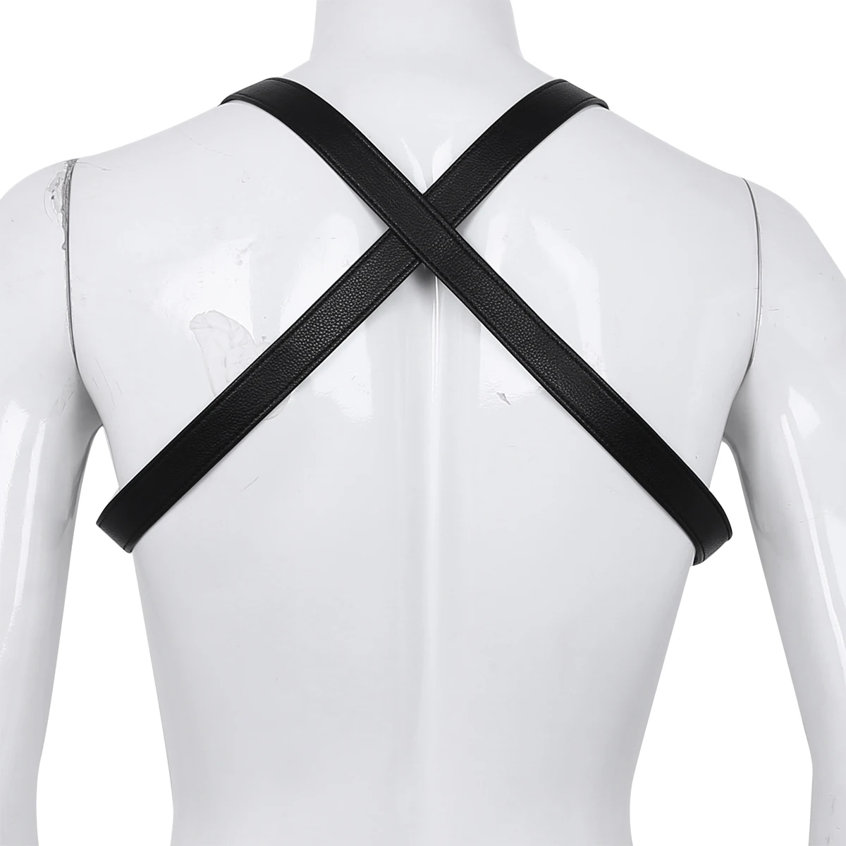 Men Chest Harness Belt Sexy Mens Harness Straps Faux Leather Adjustable Body Chest Harness Belt Zentai With Metal O-rings Fancy Club Party Costumes