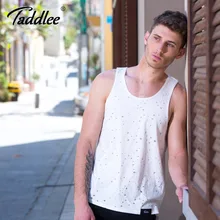 Бренд Taddlee, Мужская майка, футболка без рукавов, хлопок, однотонный цвет, модная повседневная одежда, жилет,, дизайн, облегающая одежда