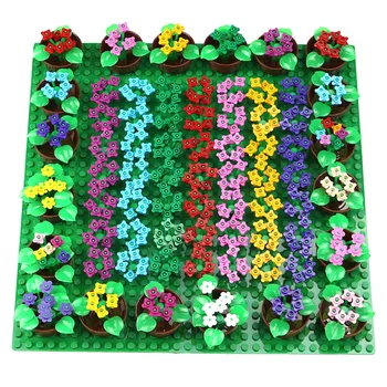

DIY Flowers Blocks City Blocks Bush Trees Grass Leaves Flowers Pots Building Blocks Brick Legoed Blocks Toys Children Toys Gifts