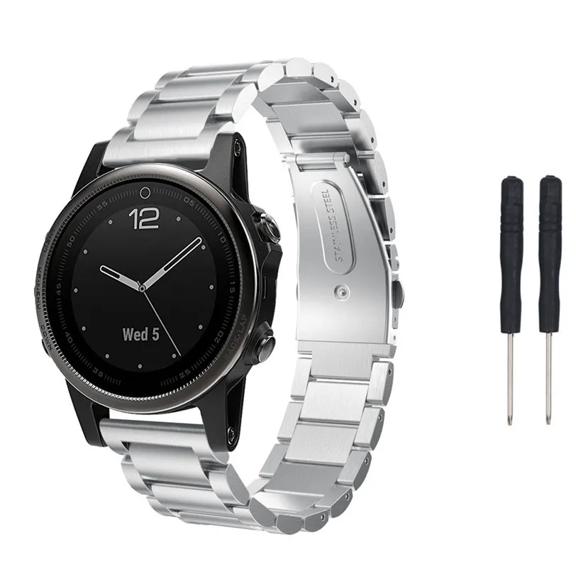 Браслет из нержавеющей стали ремешок для Garmin Fenix 5S GPS часы Pulseira Banda PG11 Прямая