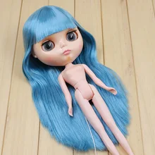 Цена Обнаженная кукла blyth синие волосы фабрика кукла подходит для DIY Изменить игрушка BJD для девочек