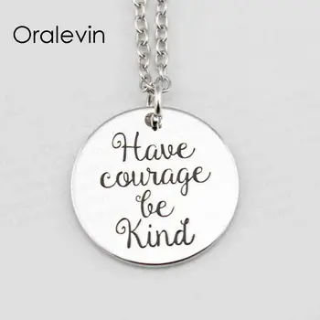 

HAVE COURAGE BE KIND Pendant Charms Necklace Gift Jewelry 10Pcs/Lot #LN489