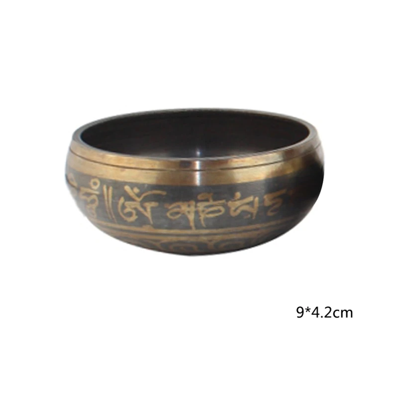 Гималайская чакра для медитации с ручными молотками декоративная настенная посуда для йоги Тибетский буддизм, латунь Поющая чаша - Цвет: 9cm